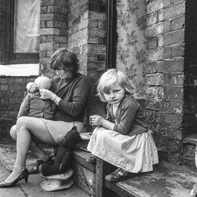 Mother and Children on Porch
