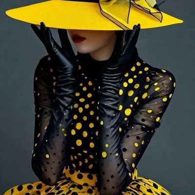 Fashionably Bold Yellow Polka Dot Ensemble