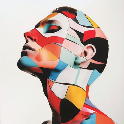 Abstract Geometric Face Art