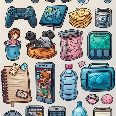 Cartoonish Objects Grid