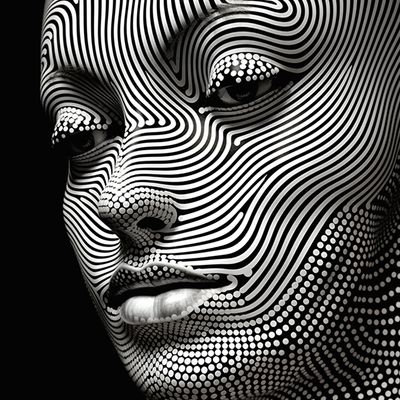 Abstract Striped Face
