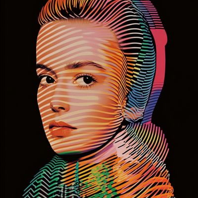 Abstract Striped Portrait