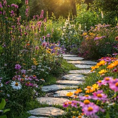 Sunlit Garden Path