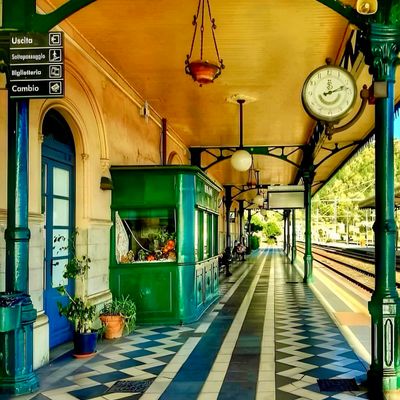 Vintage Train Station Platform