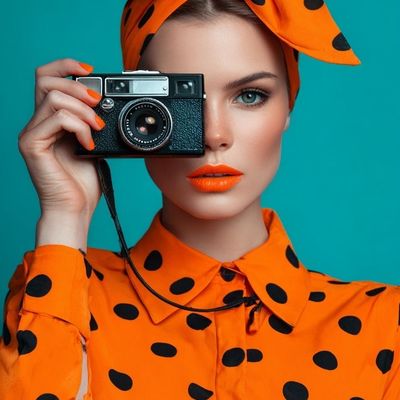 Bright Orange Polka Dot Fashion