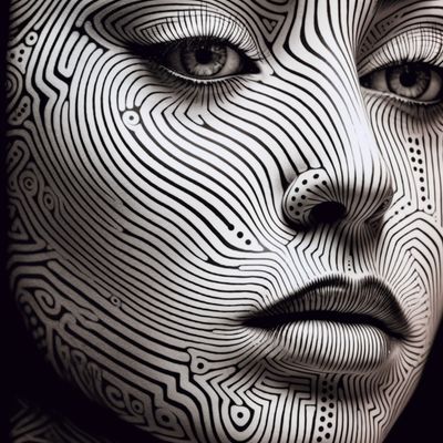 Abstract Line Art Portrait
