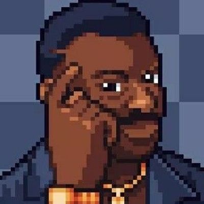 Pixelated Man with Mustache