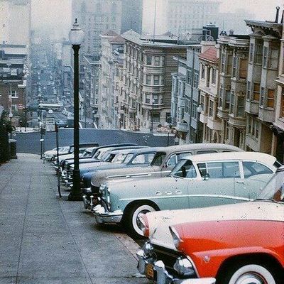 Vintage Cars on Steep San Francisco Street