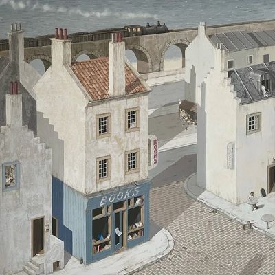 Coastal Town Scene