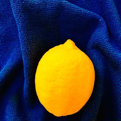 Lemon on Blue Towel