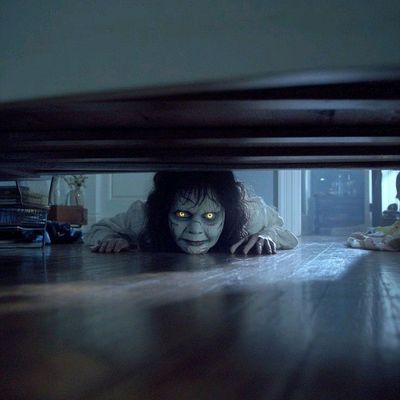 Creepy figure under bed