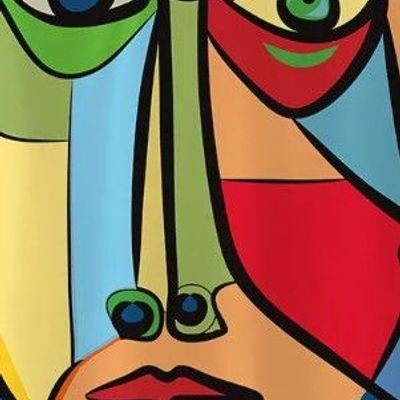 Abstract Portrait with Vibrant Colors