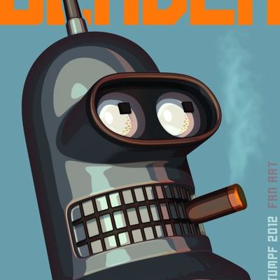 Robot Smoking Cigarette robot smoking cigarette retro-futuristic teal
