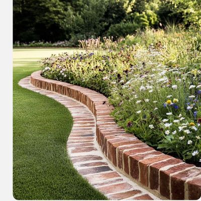 Curved Brick Garden Border