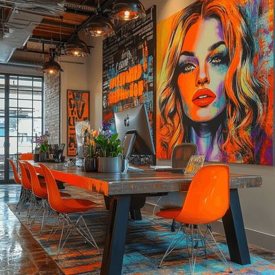 Modern Art Cafe modern art cafe murals colorful furniture