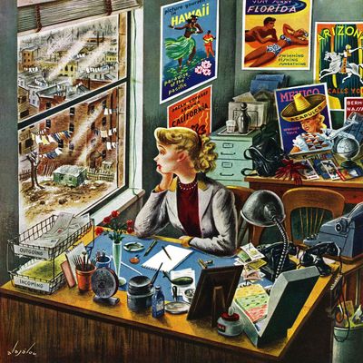 Vintage Travel Agency Desk