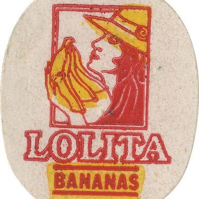 Lolita Bananas Label vintage label bananas woman hat