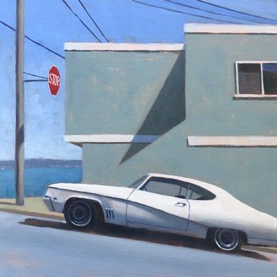 Vintage Car by the Sea