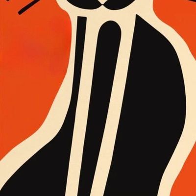 Abstract Cat Silhouette