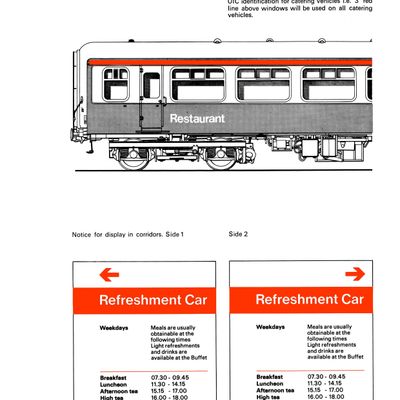 Restaurant Car Signage train restaurant car corridor display refreshment car meal schedule