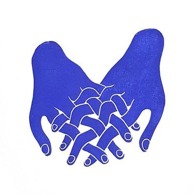 Blue Hands Holding