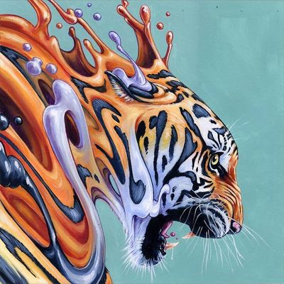Surreal Tiger Splash