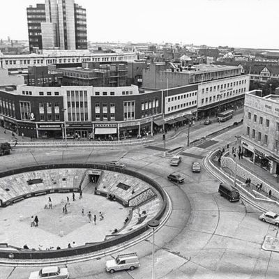 Circular Plaza with Modern Architecture