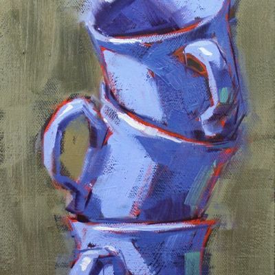 Abstract Blue Mug Painting