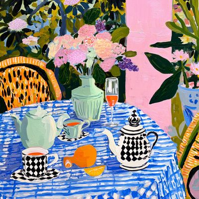 Tea Time in a Garden