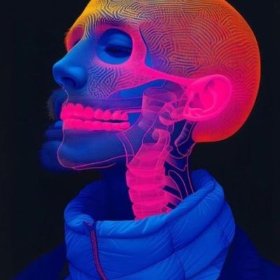 Neon Skull Anatomy