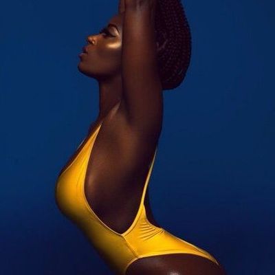 Golden Goddess in Yellow Swimsuit