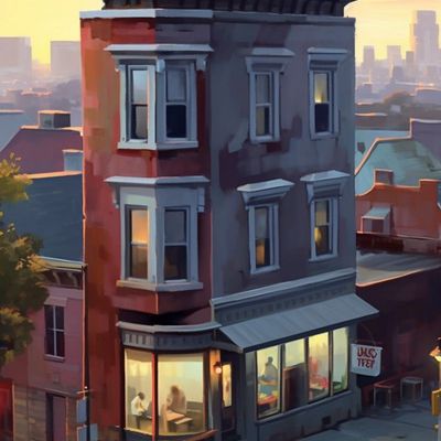 Urban Evening Serenity urban evening serenity shop cityscape