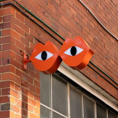 Orange Lips Sculpture