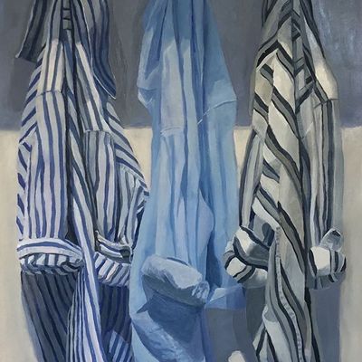 Striped Robes Hanging robes striped hanging wall serene