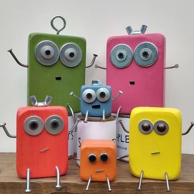 Colorful Robot Figurines