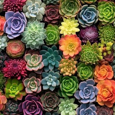 Colorful Succulent Garden succulents colorful grid botanical display