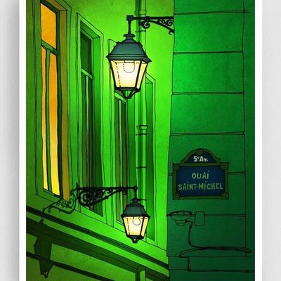 Green Alleyway green alleyway streetlamp vintage nostalgia