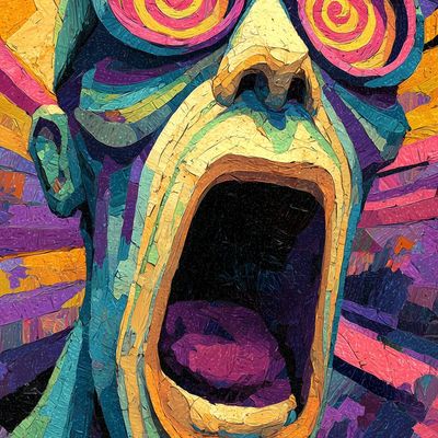 Abstract Screaming Face
