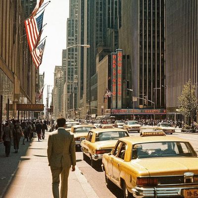 Vintage New York City Street Scene