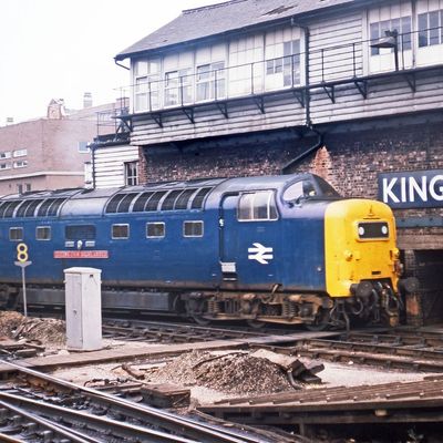 Blue British Rail Train at King's Cross