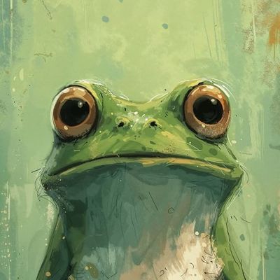 Green Frog with Large Eyes