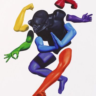 Colorful Abstract Figure Running