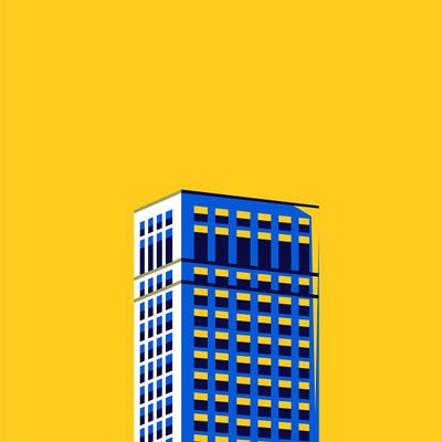Modern Tower Against Yellow Sky