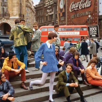 1960s Mod Fashion on Steps