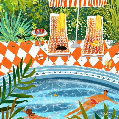 Relaxing Poolside Scene