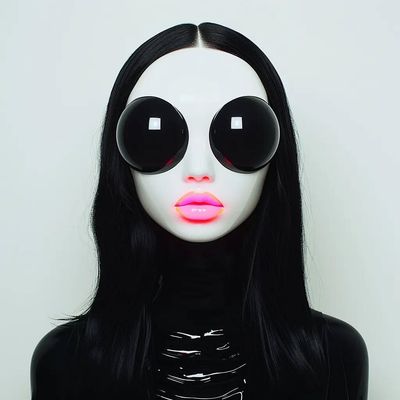 Masked Figure with Oversized Eyes
