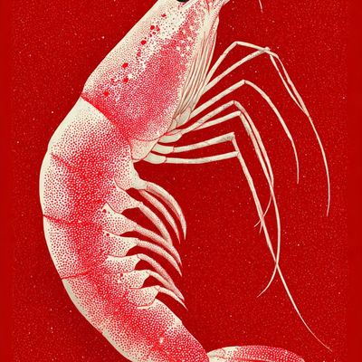 Red Shrimp Illustration