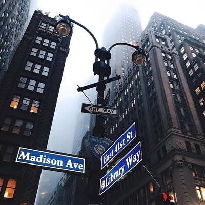 Madison Ave & East 1st St Sign
