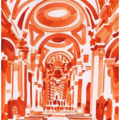 Abstract Orange Cathedral