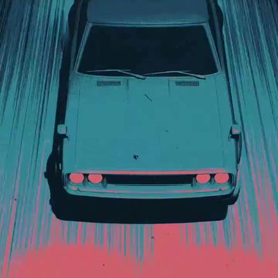 Speeding Car in Rain